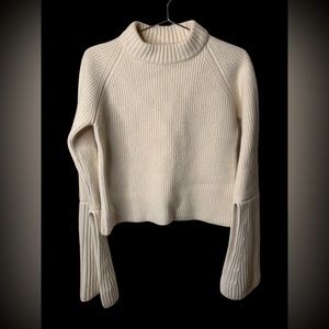 Jil Sander White Bell Sleeves Sweater